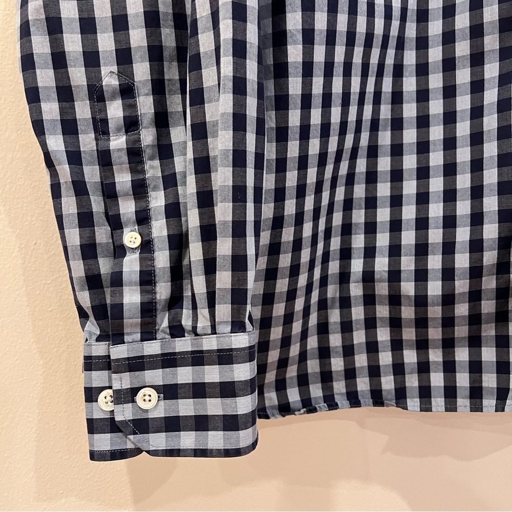 Todd Snyder Shirt Mens 18 2XL XXL Blue Check Long Sleeve Button Up Cotton Casual - Picture 4 of 11